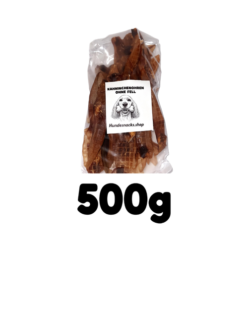 Kaninchenohren ohne Fell - Hypoallergener Hundesnack